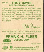 1997 Fleer Goudey II Troy Davis #94 Rookie