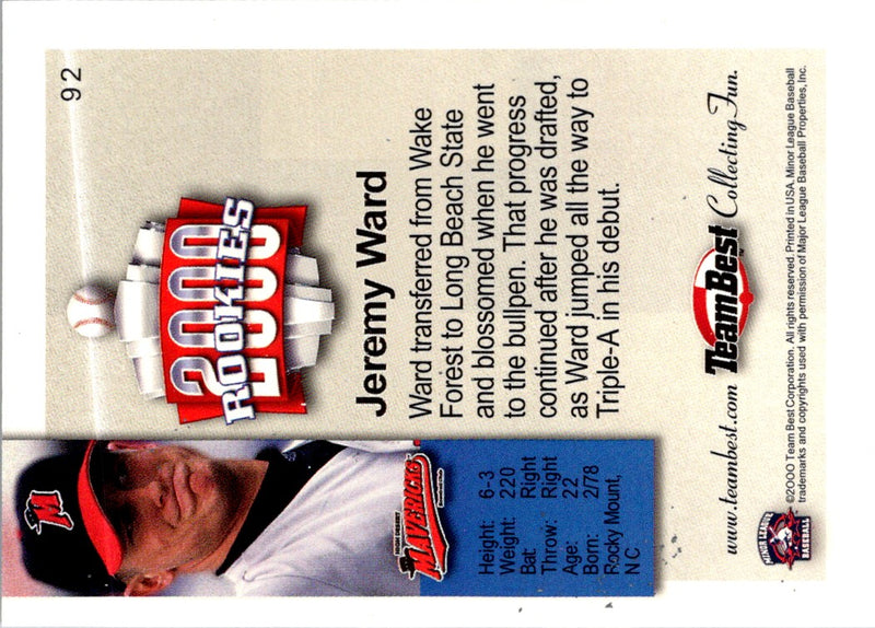 2000 Team Best Rookies Jeremy Ward