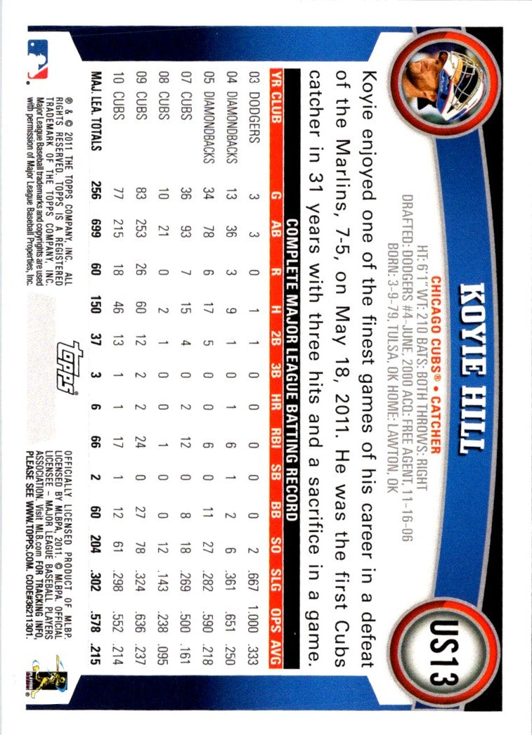 2011 Topps Update Koyie Hill