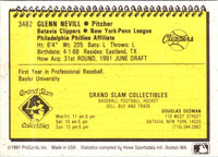1991 ProCards Glenn Nevill #3482