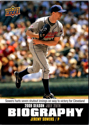 2010 Upper Deck Season Biography Jeremy Sowers #SB-128