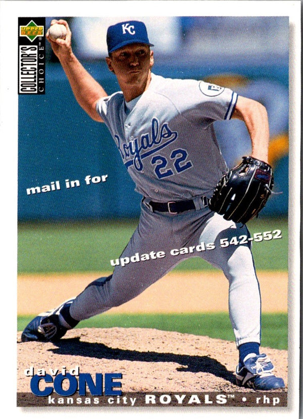 1995 Collector's Choice Update Trade Cards David Cone #TC2