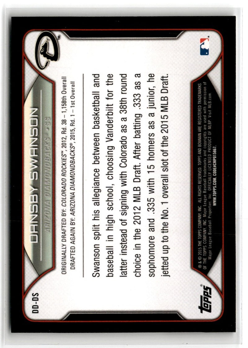 2015 Bowman Draft Picks & Prospects Dividends Dansby Swanson