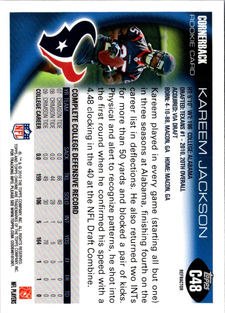 2010 Topps Chrome Kareem Jackson