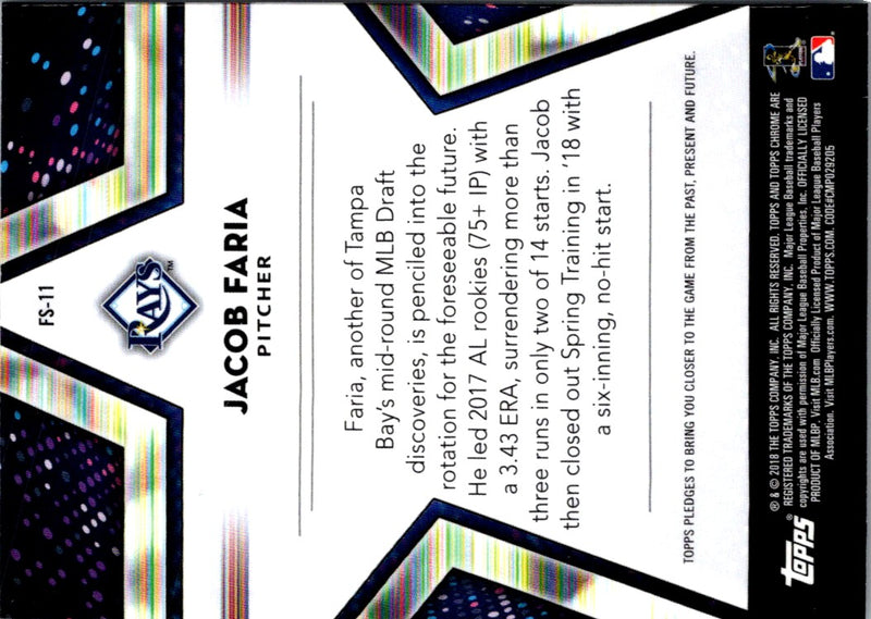 2018 Topps Chrome Future Stars Jacob Faria