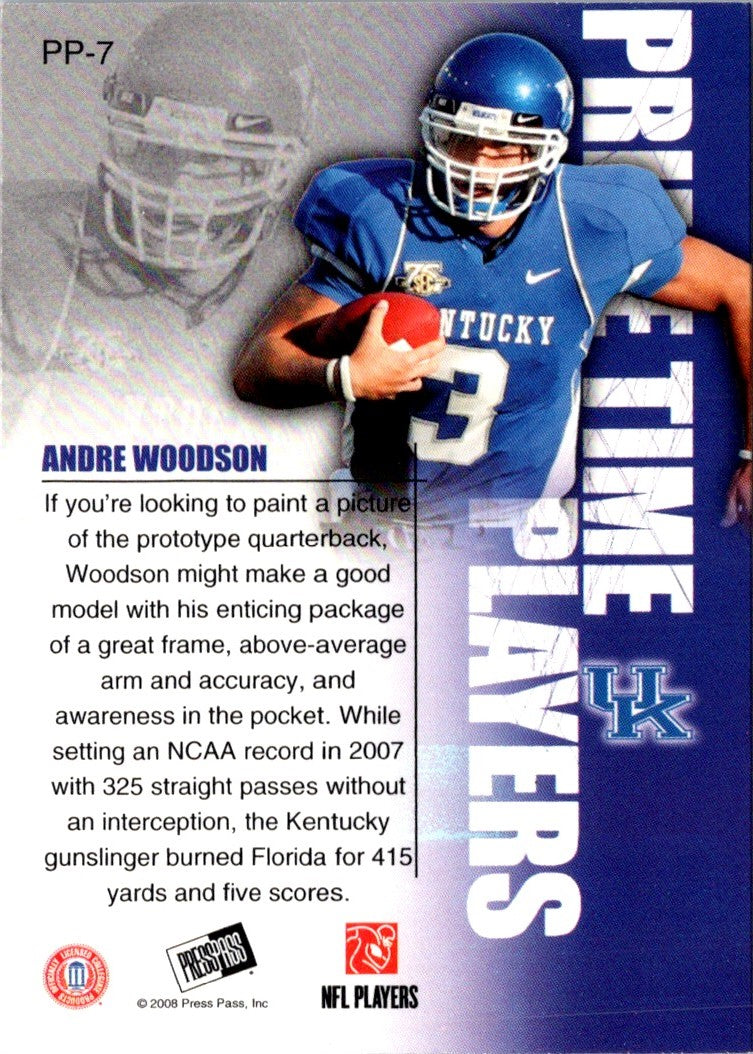 2008 Press Pass Primetime Players Andre Woodson