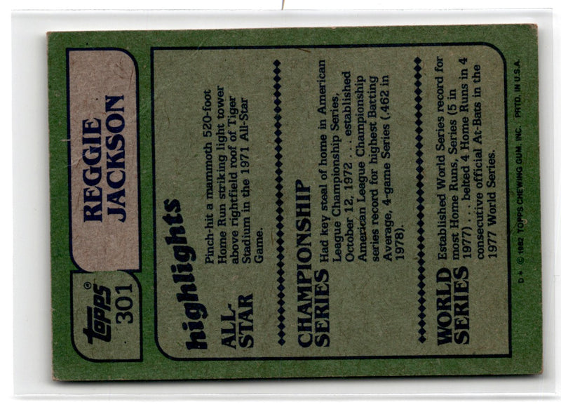 1982 Topps Reggie Jackson