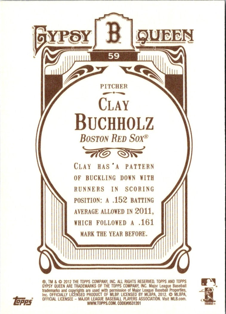 2012 Topps Gypsy Queen Clay Buchholz