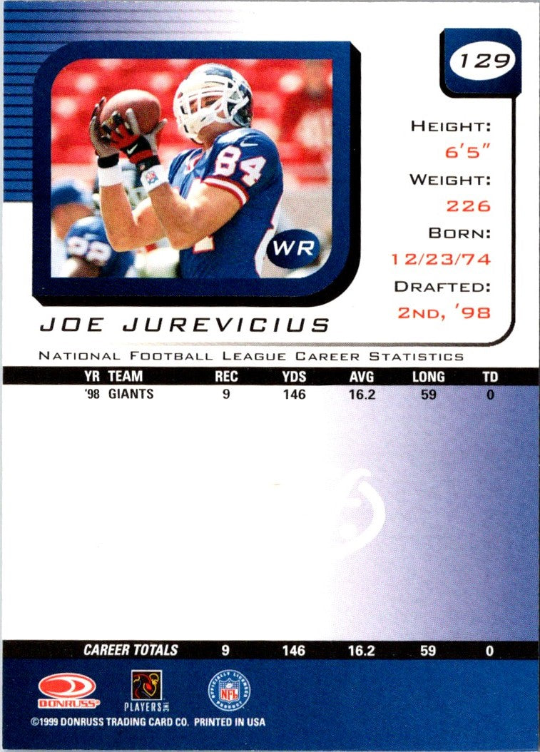 1999 Leaf Rookies & Stars Joe Jurevicius