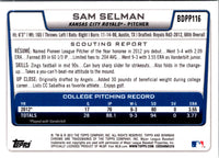 2012 Bowman Draft Picks & Prospects Sam Selman #BDPP116