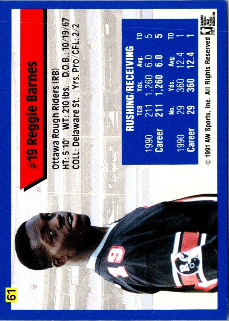 1991 All World CFL Reggie Barnes