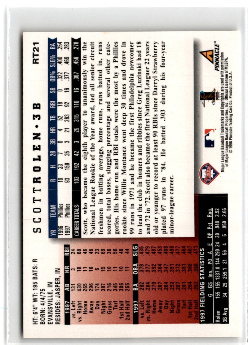 1998 Score Rookie & Traded Scott Rolen