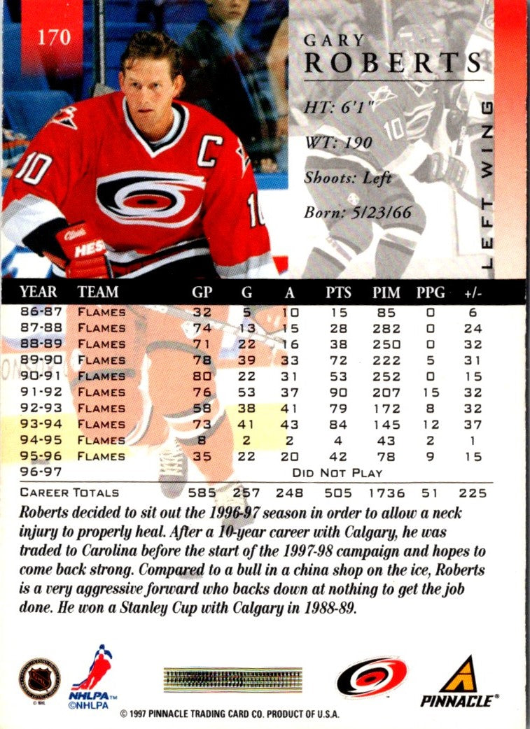 1997 Pinnacle Gary Roberts