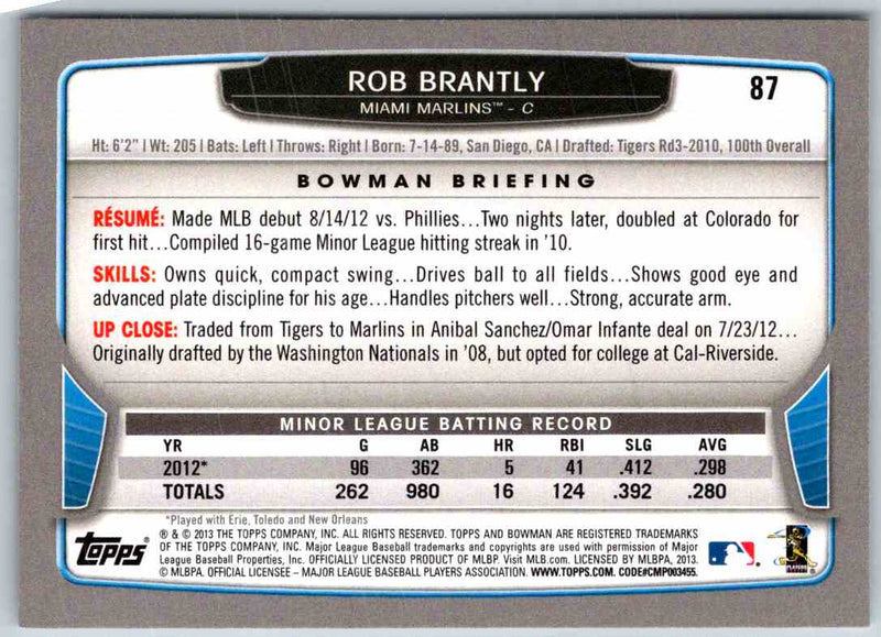 2014 Bowman Rob Brantly