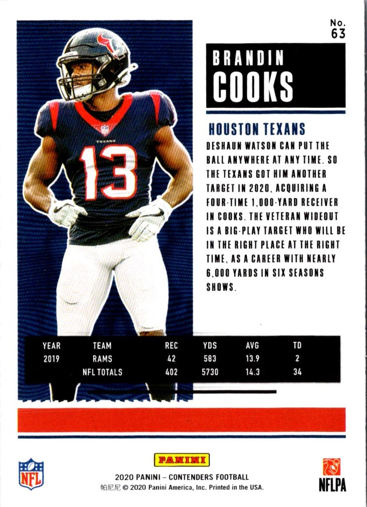 2020 Panini Contenders Brandin Cooks