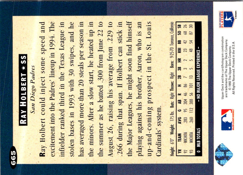 1994 Collector's Choice Silver Ray Holbert