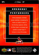 2002 Upper Deck Breakout Performers J.D. Drew