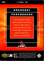 2002 Upper Deck Breakout Performers J.D. Drew #BP8
