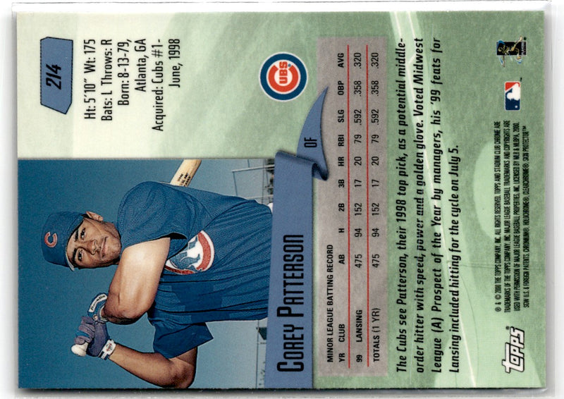 2000 Stadium Club Chrome Corey Patterson