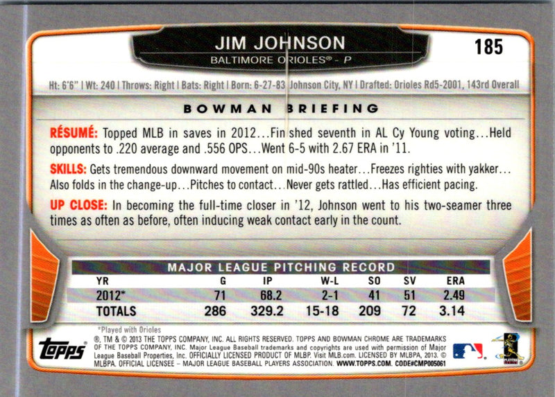 2013 Bowman Chrome Jim Johnson