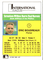 1990 CMC Scranton Red Barons Eric Boudreaux #1