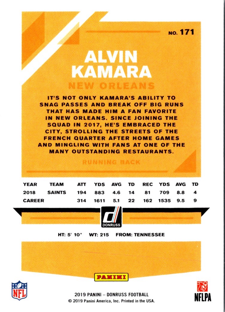2019 Donruss Alvin Kamara