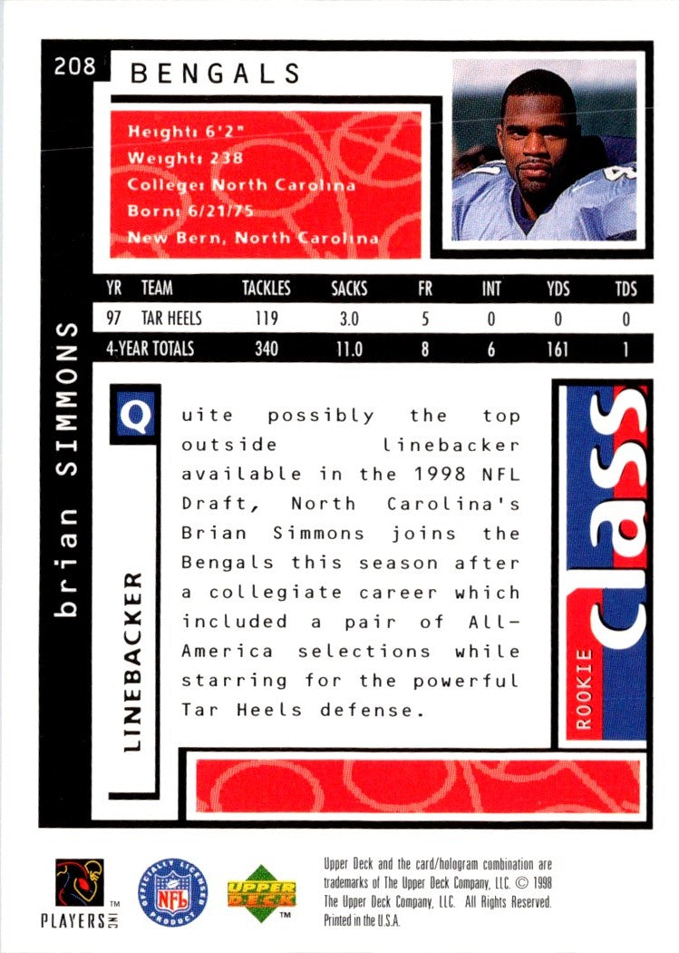 1998 UD Choice Brian Simmons