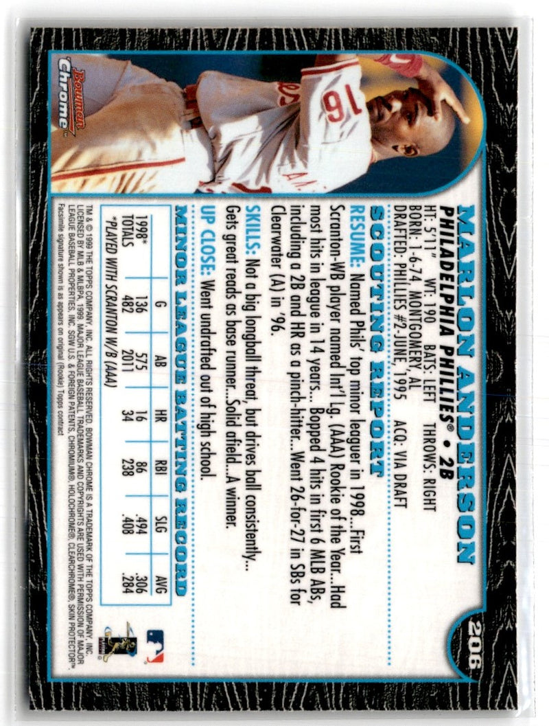 1999 Bowman Chrome Marlon Anderson