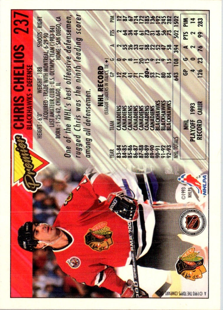 1993 O-Pee-Chee Premier Chris Chelios