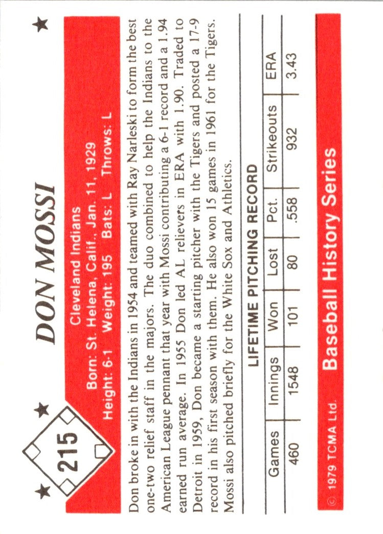 1979 TCMA 50's Don Mossi