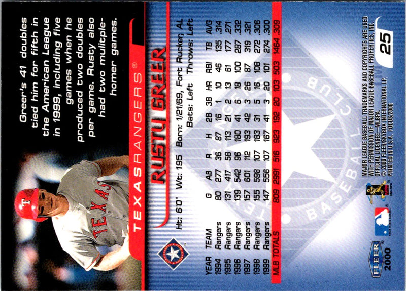 2000 Fleer Focus Rusty Greer