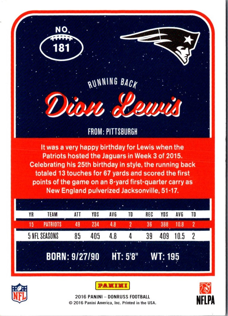 2016 Donruss Dion Lewis