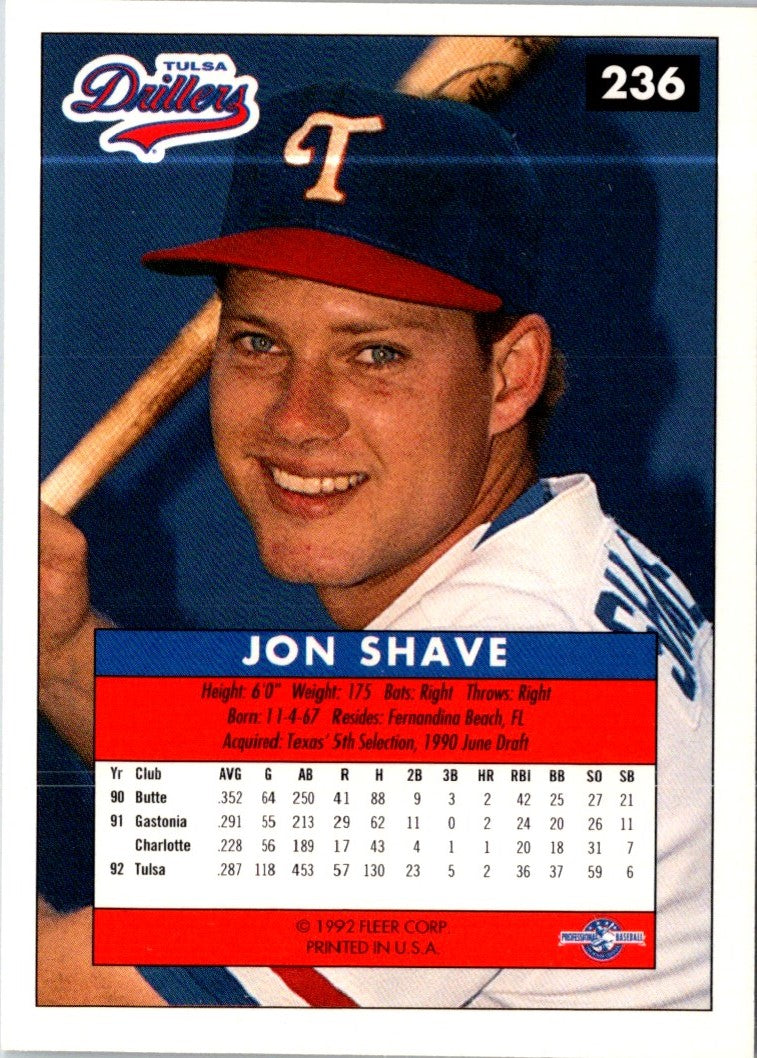 1992 Fleer Excel Jon Shave