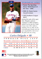 2001 Donruss Signature Carlos Delgado #23