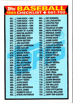 1989 Topps Checklist 661-792 #782