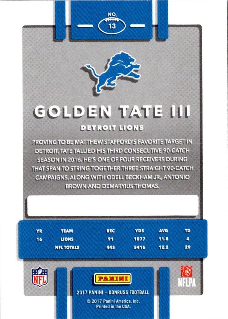 2017 Donruss Golden Tate III