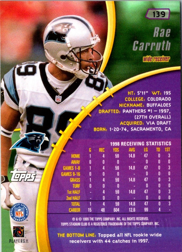 1999 Stadium Club Rae Carruth