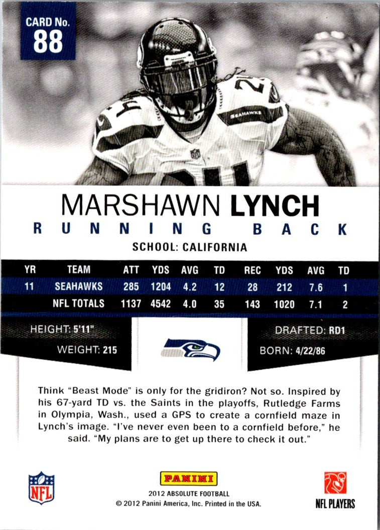 2012 Panini Absolute Marshawn Lynch