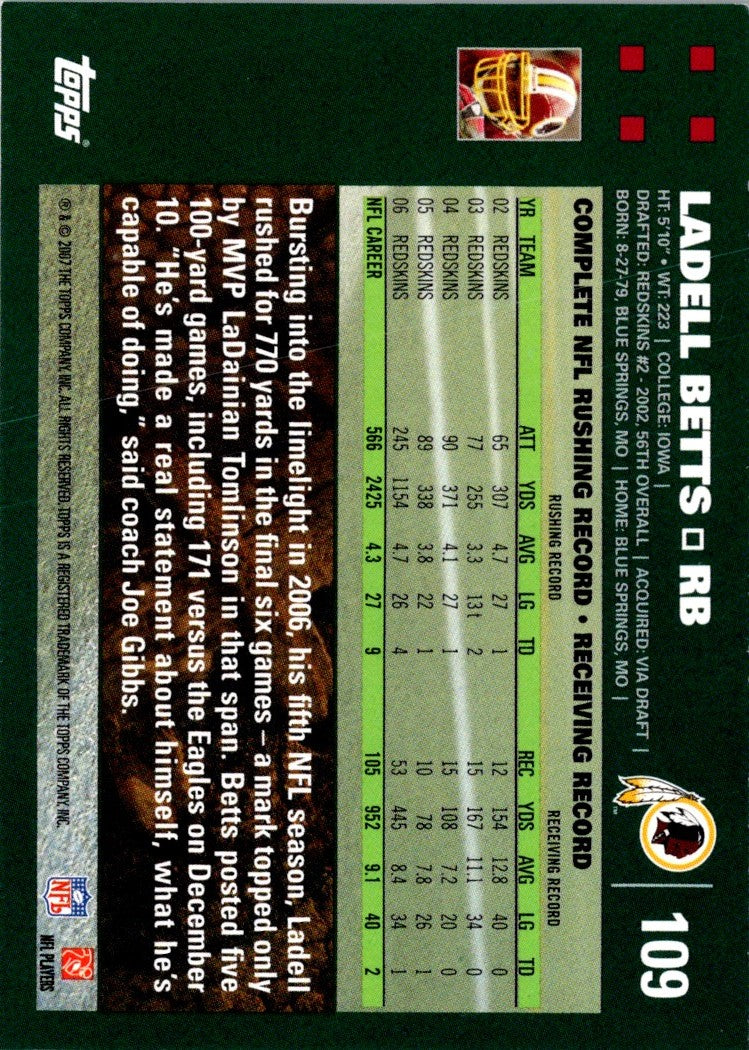 2007 Topps Ladell Betts