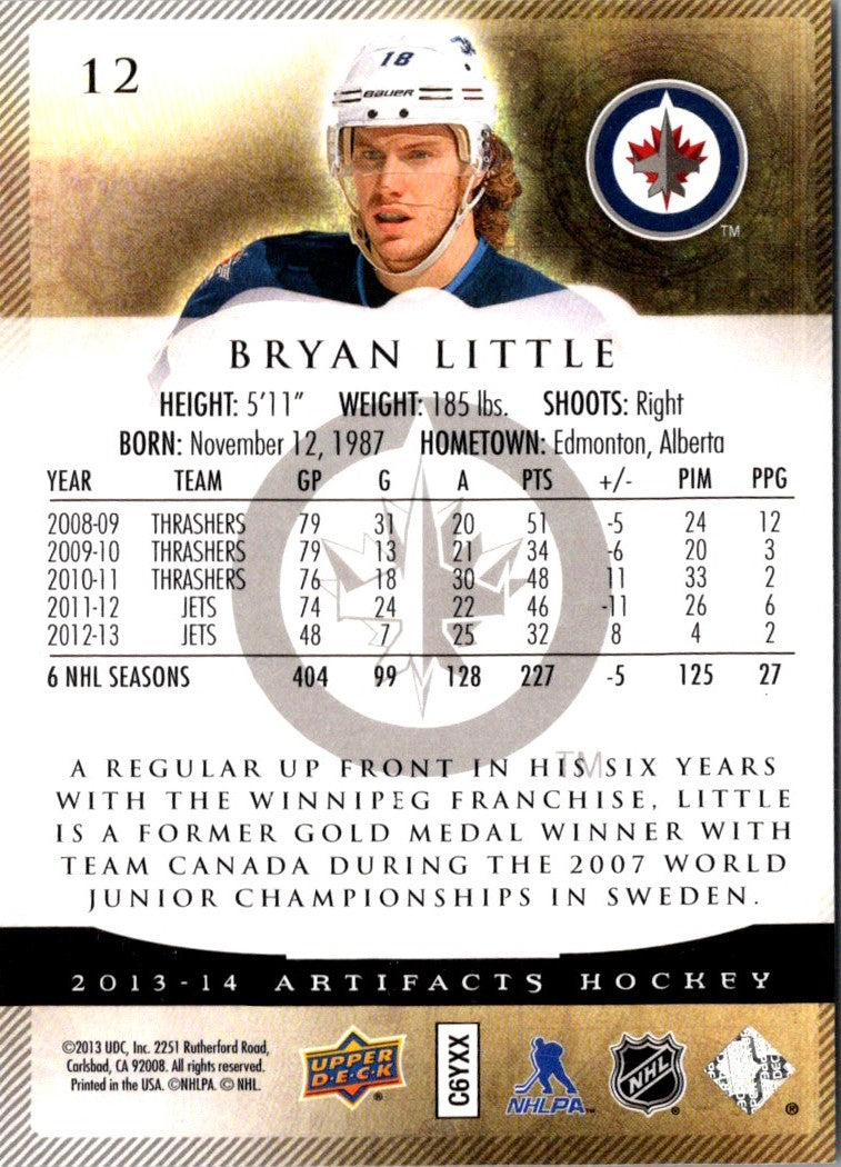 2013 Upper Deck Artifacts Bryan Little