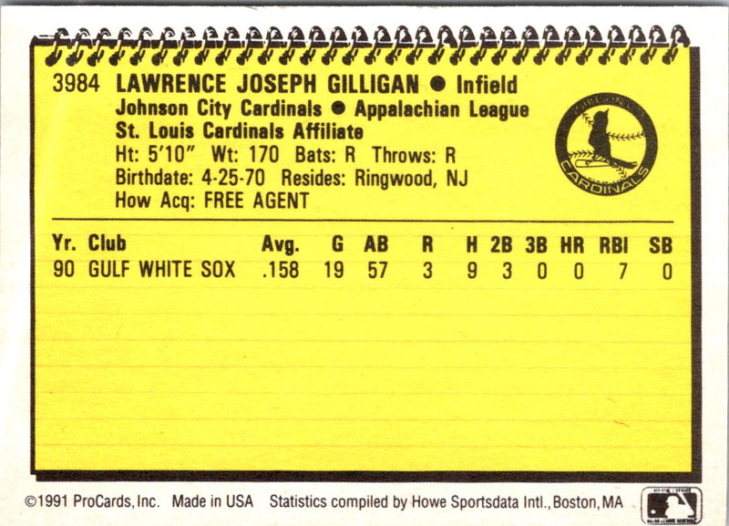 1991 ProCards Larry Gilligan