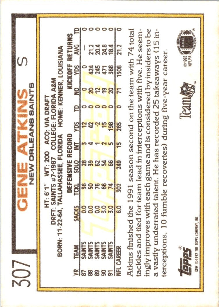 1992 Topps Gene Atkins