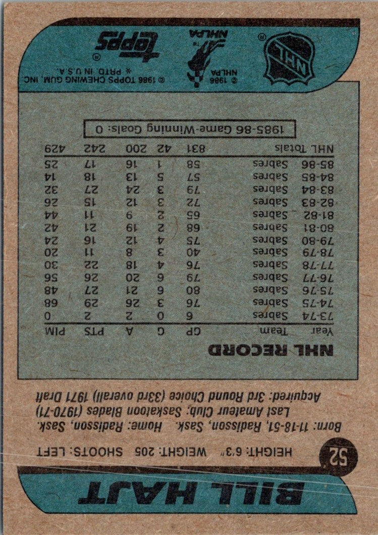 1986 Topps Bill Hajt