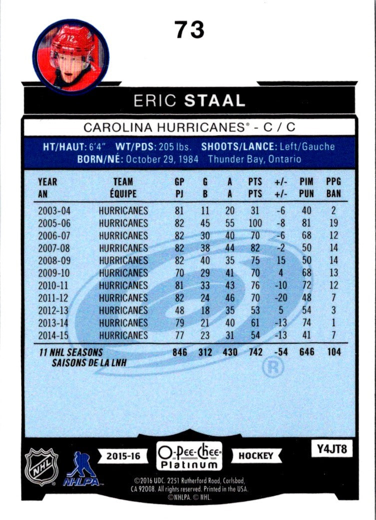 2015 O-Pee-Chee Platinum Eric Staal