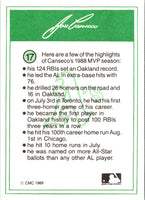 1989 CMC Jose Canseco Jose Canseco #17