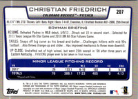 2012 Bowman Chrome Christian Friedrich #207 Rookie