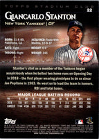 2019 Stadium Club Giancarlo Stanton #22