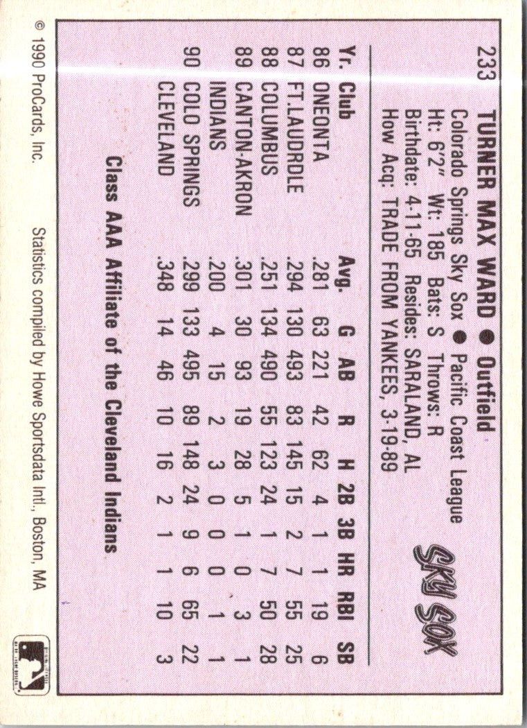 1990 ProCards AAA Turner Ward