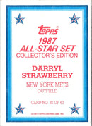 1987 Topps Glossy Darryl Strawberry