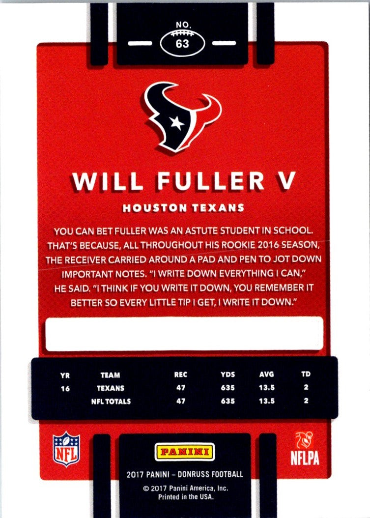 2017 Donruss Will Fuller V